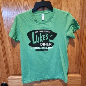 Gilmore Girls Lukes American Apparel Vibrant Green Tee Juniors size XL